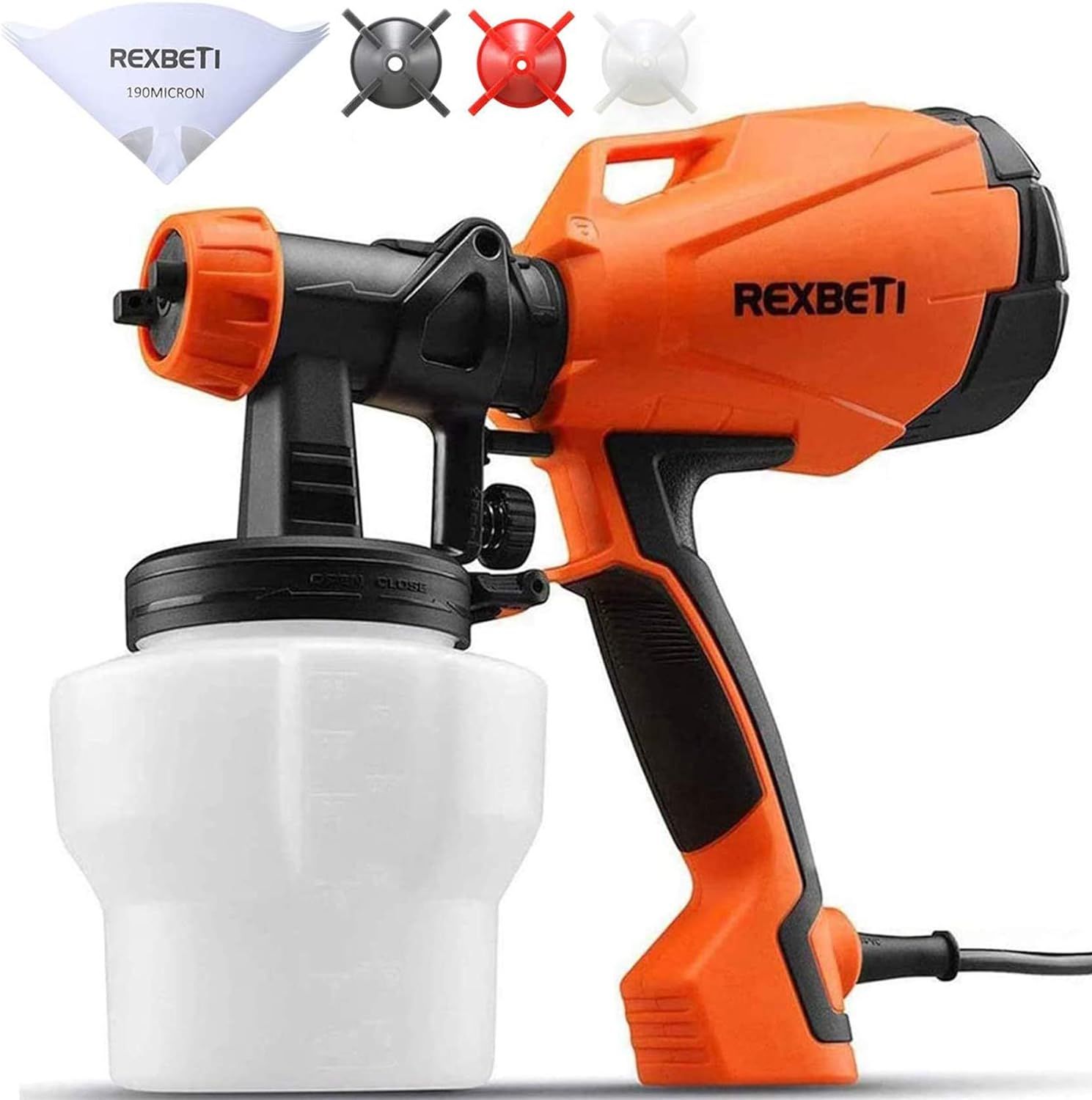 REXBETI Ultimate-750 Paint Sprayer, High Power HVLP Home Electric Spray Gun, Lightweight, Easy Sp... | Amazon (US)