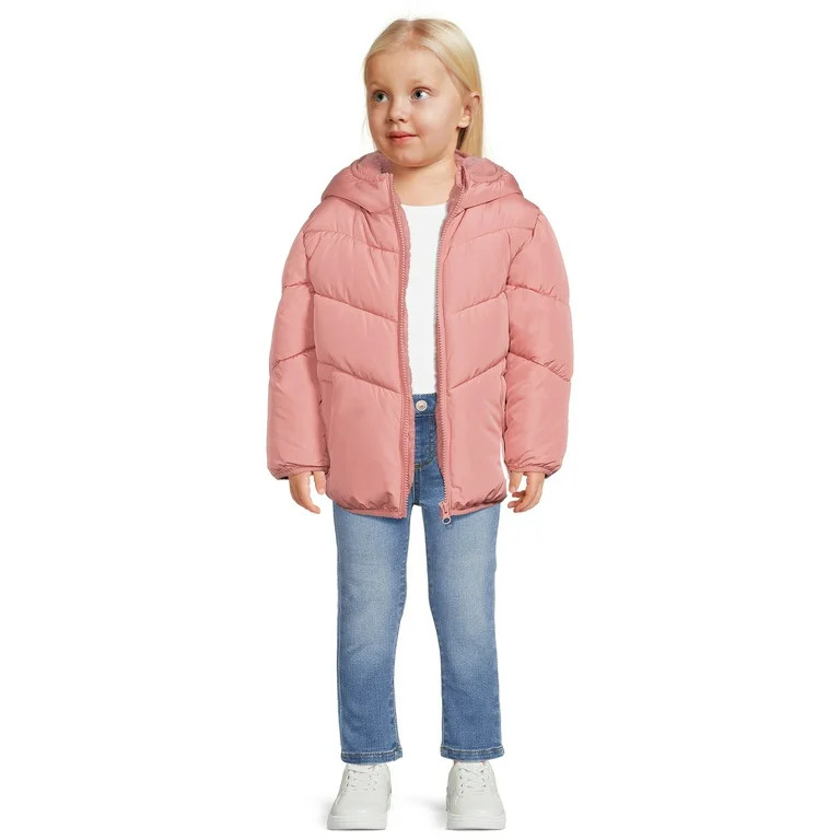 Swiss Tech Baby and Toddler Girls’ Puffer Jacket with Hood, Sizes 12M-5T - Walmart.com | Walmart (US)