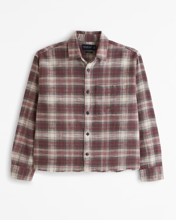 Men's Cropped Flannel | Men's Tops | Abercrombie.com | Abercrombie & Fitch (US)