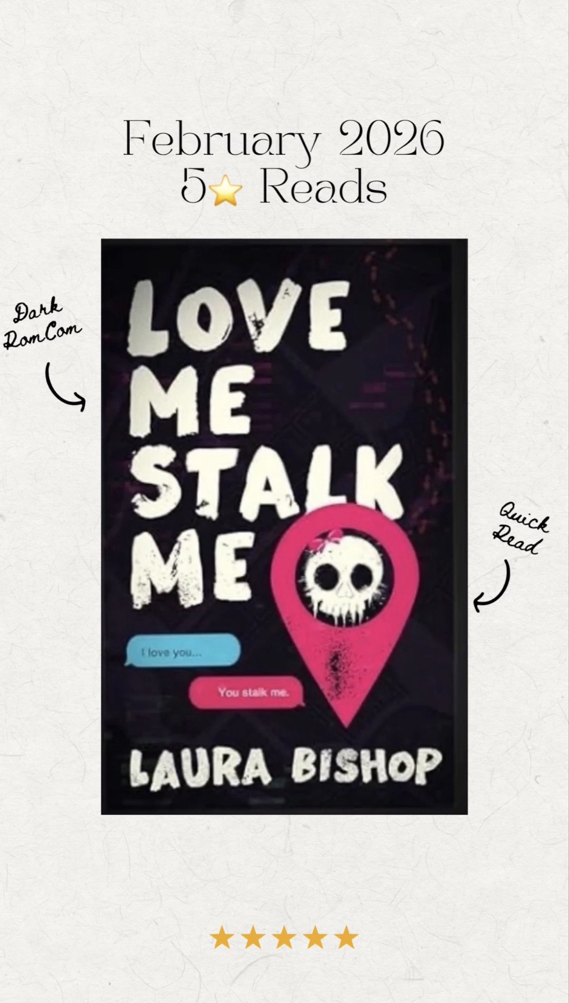 My only 5⭐️ read for February! 

I stumbled across this book in the store and immediately bought it! The book is a quick read and the banter is so good! This is a dark romcom, so just not that before you go it! I can’t wait for the second one to come out! 

#LTKtravel #LTKfindsunder50 #LTKhome