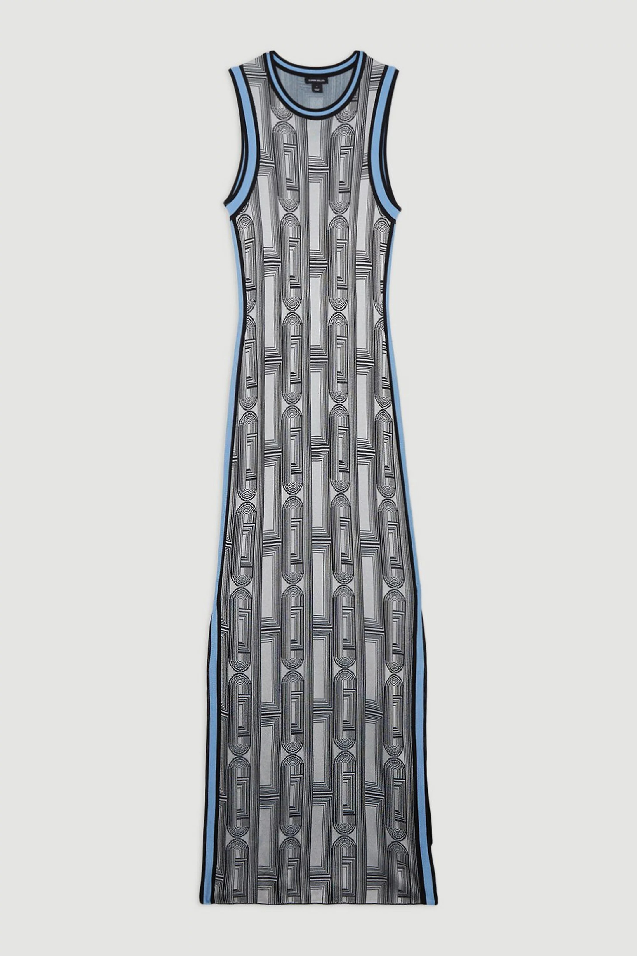Amelia Graham Jacquard Sleeveless Dress | Karen Millen UK + IE + DE + NL
