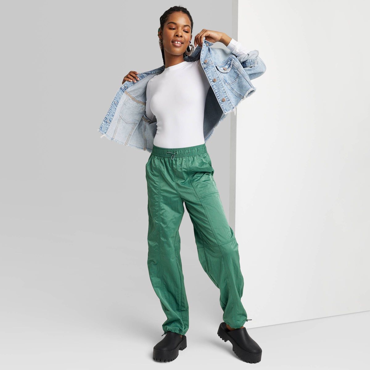 Women's High-Rise Toggle Parachute Pants - Wild Fable™ | Target