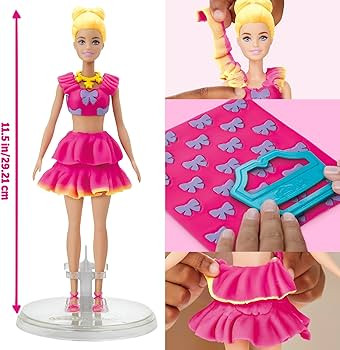 Play-Doh Barbie Ruffles and Bows Set, Make Doll Clothes with Modeling Compound & 9 Fashion Access... | Amazon (US)