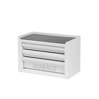 Kobalt Portable Mini Base Toolbox 11-in W x 7.36-in H x 6.22-in D 3 -Drawer White Steel Tool Box ... | Lowe's