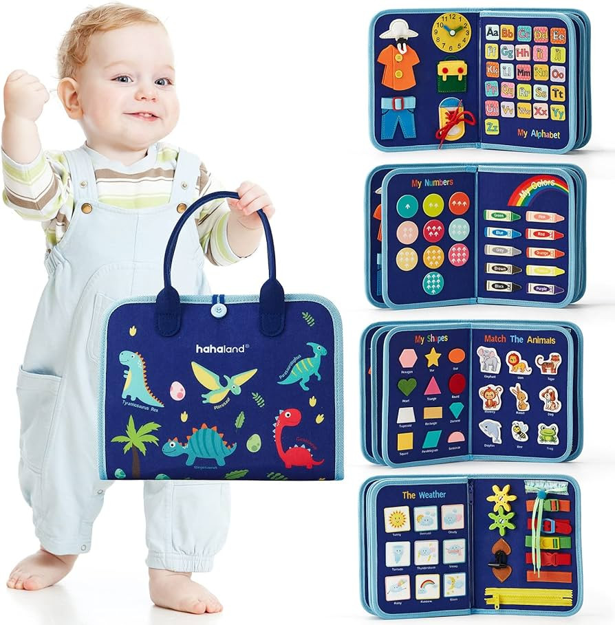 hahaland Busy Board for Toddlers - Montessori Toys Preschool Learning Activities with Life Skills... | Amazon (US)