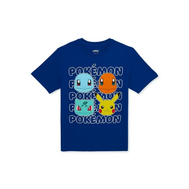 Pokemon Boys Graphic Four Heads Tee with Short Sleeves, Sizes 4-18 | Walmart (US)