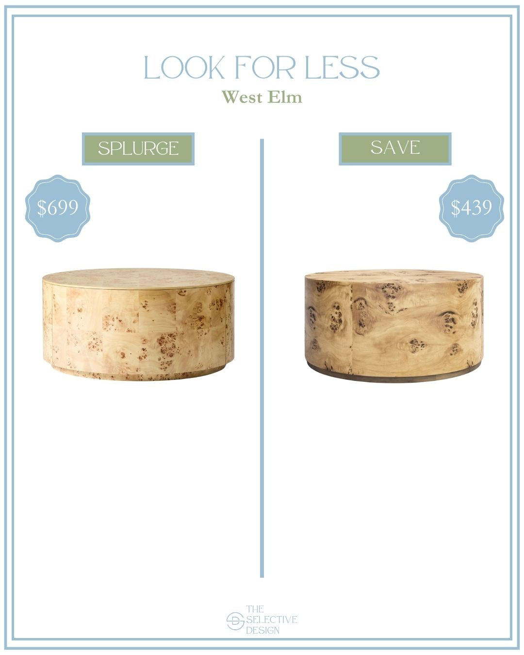 Burl Wood coffee table look for less 👏🏼 Home decor designer dupe, home decor dupe, home decor look for less, splurge or save, look for less, timeless affordable home decor, spot the dupe, Grandmillennial home decor, southern traditional home decor, timeless home decor, affordable ottoman, contemporary home decor, preppy home decor, classic home decor, affordable home decor, affordable coffee table, drum coffee table, round coffee table, burl wood table, west elm dupe, west elm coffee table dupe, Volume Round Drum Coffee Table dupe 

 

#LTKHome #LTKSaleAlert #LTKStyleTip