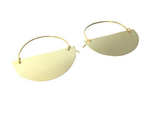 Golden Brass Small Half Moon Hoop Earrings | Amazon (US)