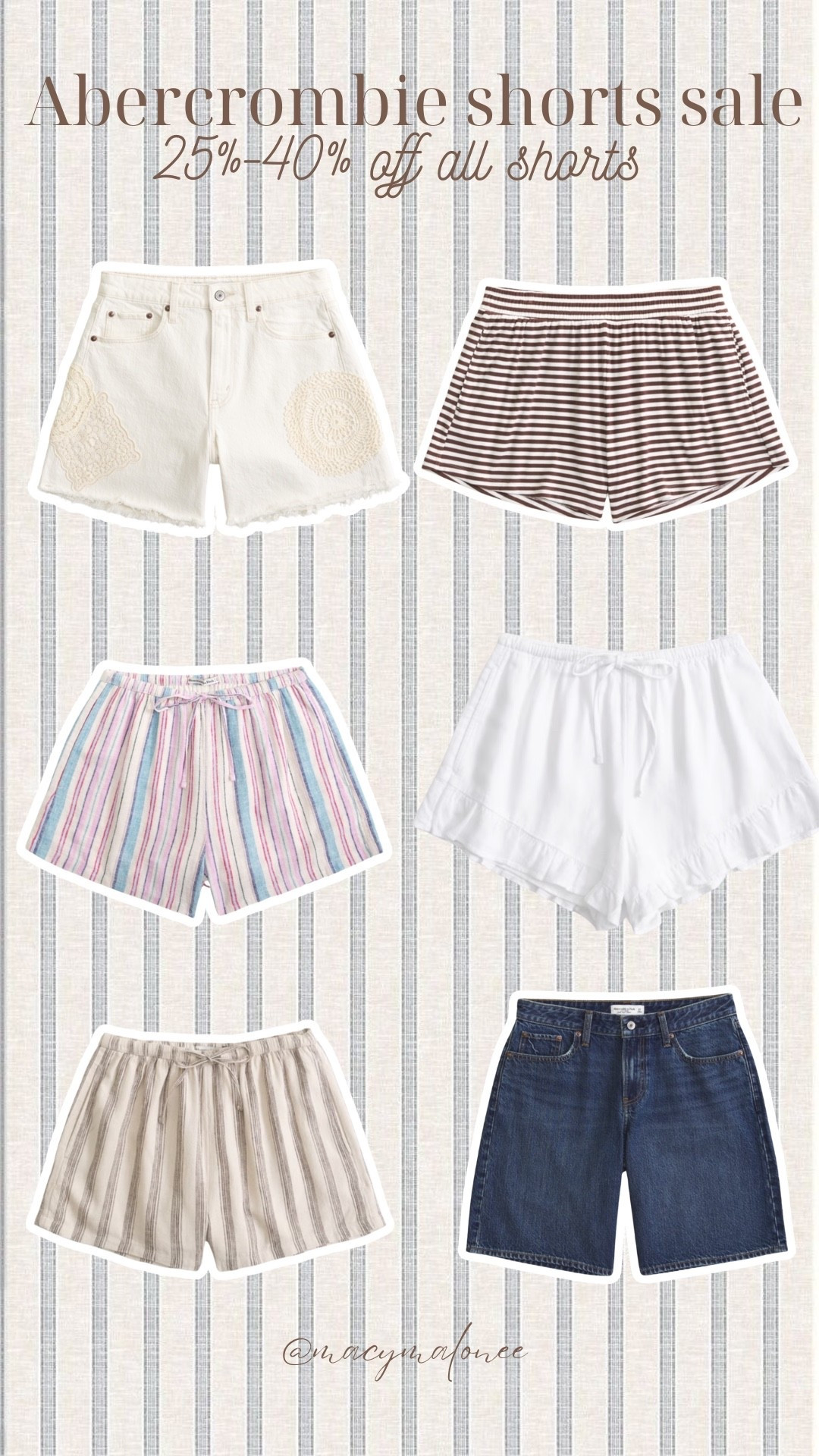 Abercrombie shorts sale! All shorts are 25%-40% off! Use code: SHORTSAF for additional 15% off (stackable code)