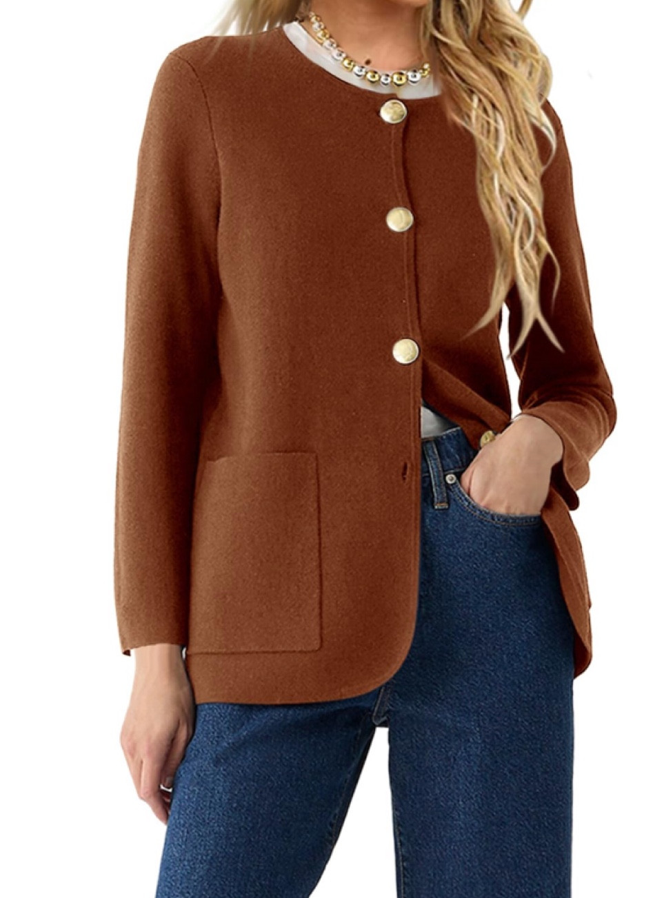 Chocolate brown is the color for fall and this cardigan is timeless! Great for work or date night! And for a great price on Amazon 

#LTKFindsUnder50