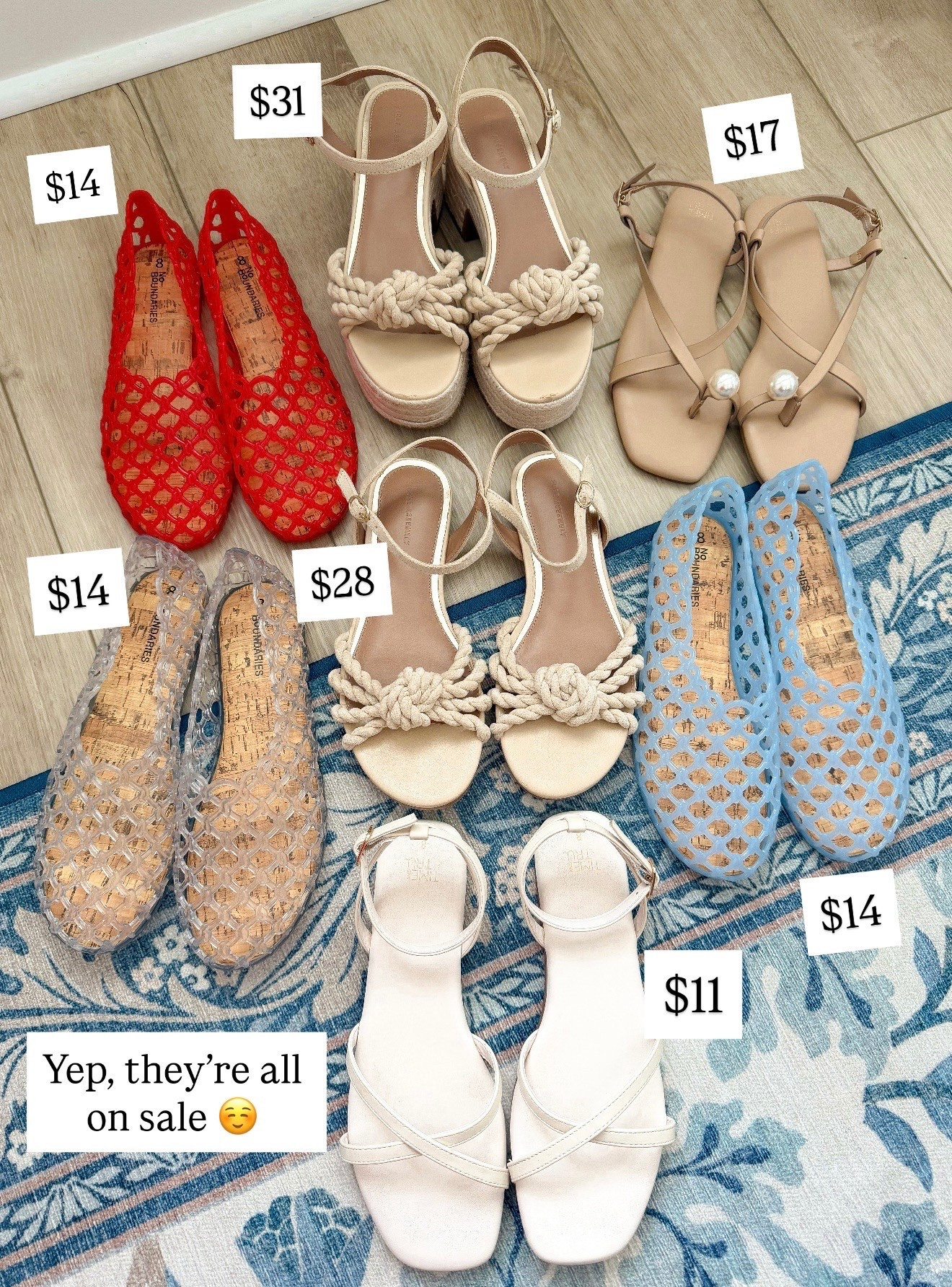 👡✨ Walmart Shoe Sale = RUN, Don’t Walk! ✨👡

If you’ve been eyeing some new summer shoes, now is the time! So many of my favorite Walmart styles are on sale right now, including the viral mesh flats, neutral sandals, rope-detail wedges, and everyday wear-with-everything styles. 🙌

🤍 Mesh flats starting at just $14
🤍 Chic pearl detail sandals for $17
🤍 Everyday neutral sandals for only $11
🤍 Rope-detail wedges perfect for vacations, weddings, and date nights
🤍 Comfortable styles that look so much more expensive than they are

I love finding affordable shoes that are stylish, comfortable, and versatile enough to wear with dresses, shorts, jeans, and matching sets all summer long. The colorful mesh flats are such a fun statement piece, while the neutral sandals will truly go with everything in your closet.

✨ Walmart shoe finds
✨ Affordable summer sandals
✨ Mesh flats trend
✨ Vacation-ready shoes
✨ Comfortable everyday footwear
✨ Budget-friendly fashion finds

Which pair is your favorite—the red mesh flats, blue mesh flats, pearl sandals, or the rope-detail wedges? 👇

#WalmartFashion #WalmartFinds #WalmartShoes #SummerShoes #AffordableFashion #SandalSeason #MeshFlats #VacationStyle #SummerStyle #FashionFinds #StyleOnABudget #ComfortableShoes #WomensFashion #AffordableStyle #ShoeSale #SummerWardrobe #CasualStyle #FashionDeals #TrendingFashion #BudgetFriendlyFashion 👡✨

#LTKootd #LTKPetite #LTKSaleAlert