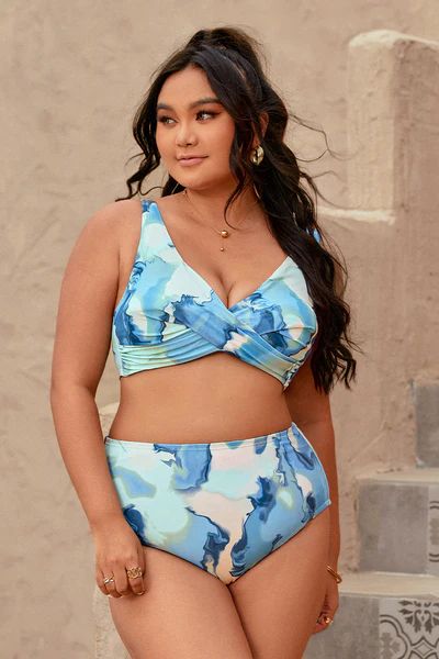 Wild Ronarce Adjustable Straps Tummy Control Plus Size Bikini Set | Cupshe