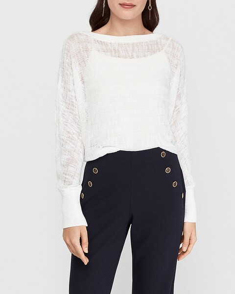 Open Stitch Dolman Sleeve Sweater | Express