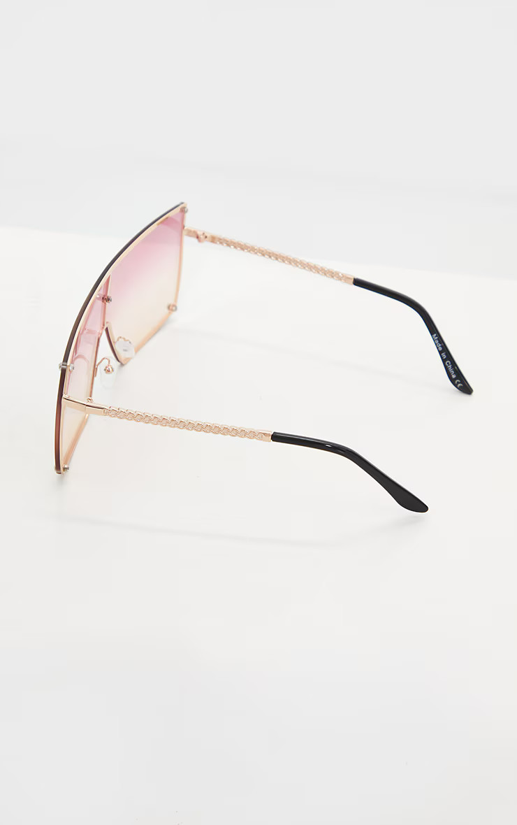 Pink Lens Ombre Oversized Square Frame Sunglasses | Pretty Little Thing (Australia & New Zealand)