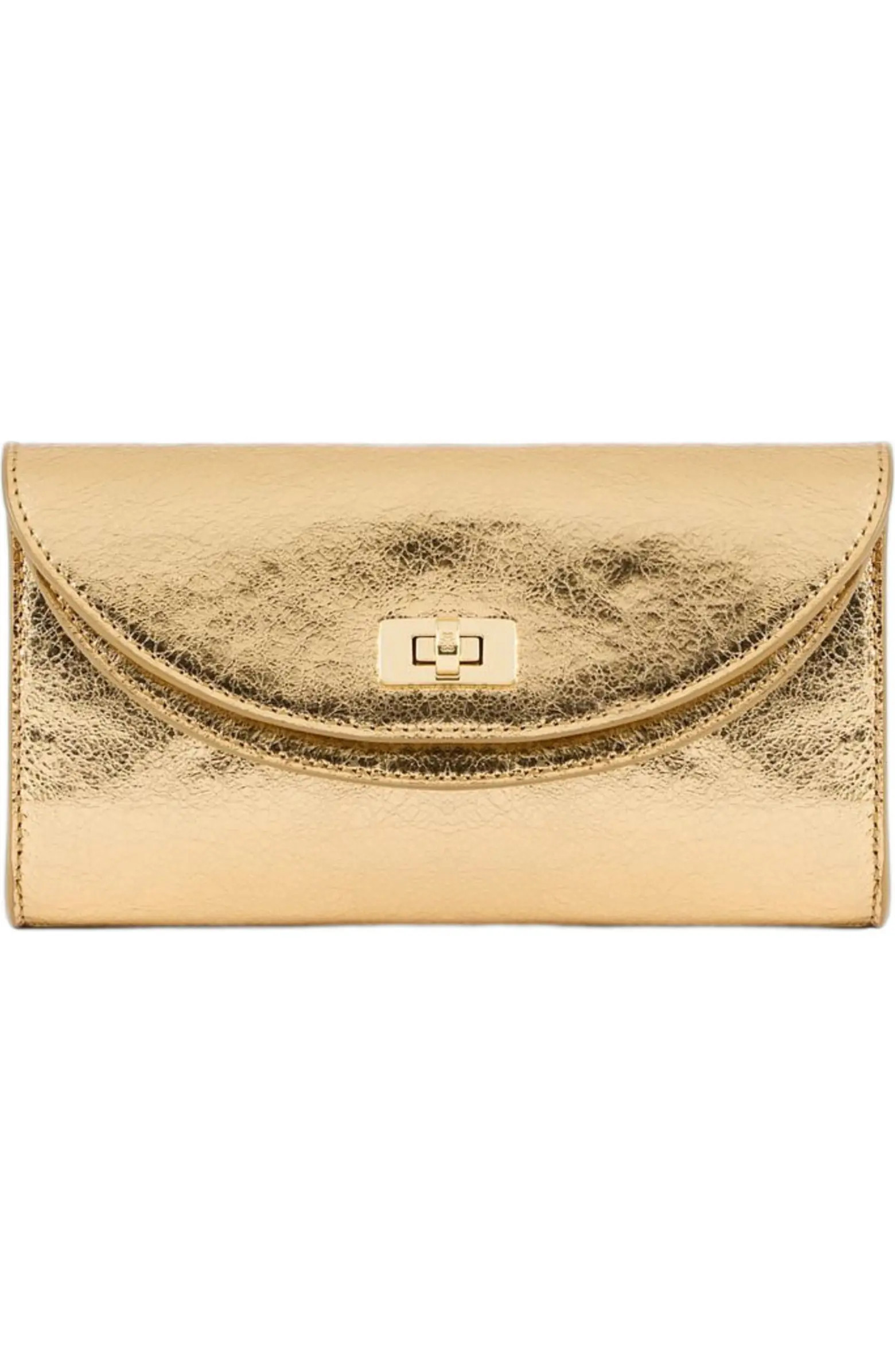 Mambo metallic leather clutch | Nordstrom