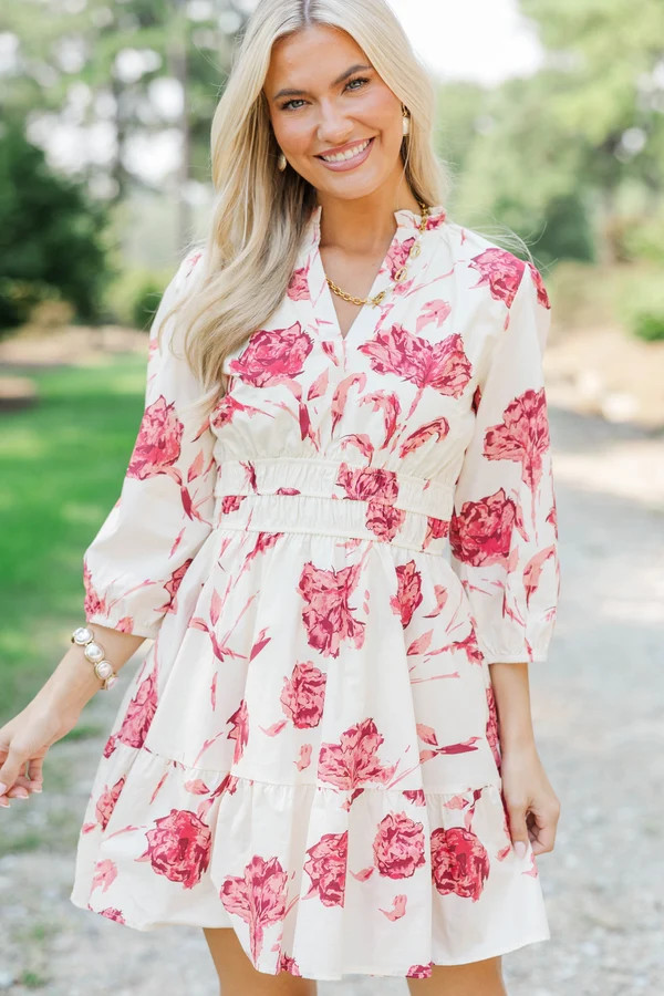 It's All Alright Burgundy Floral Dress | The Mint Julep Boutique