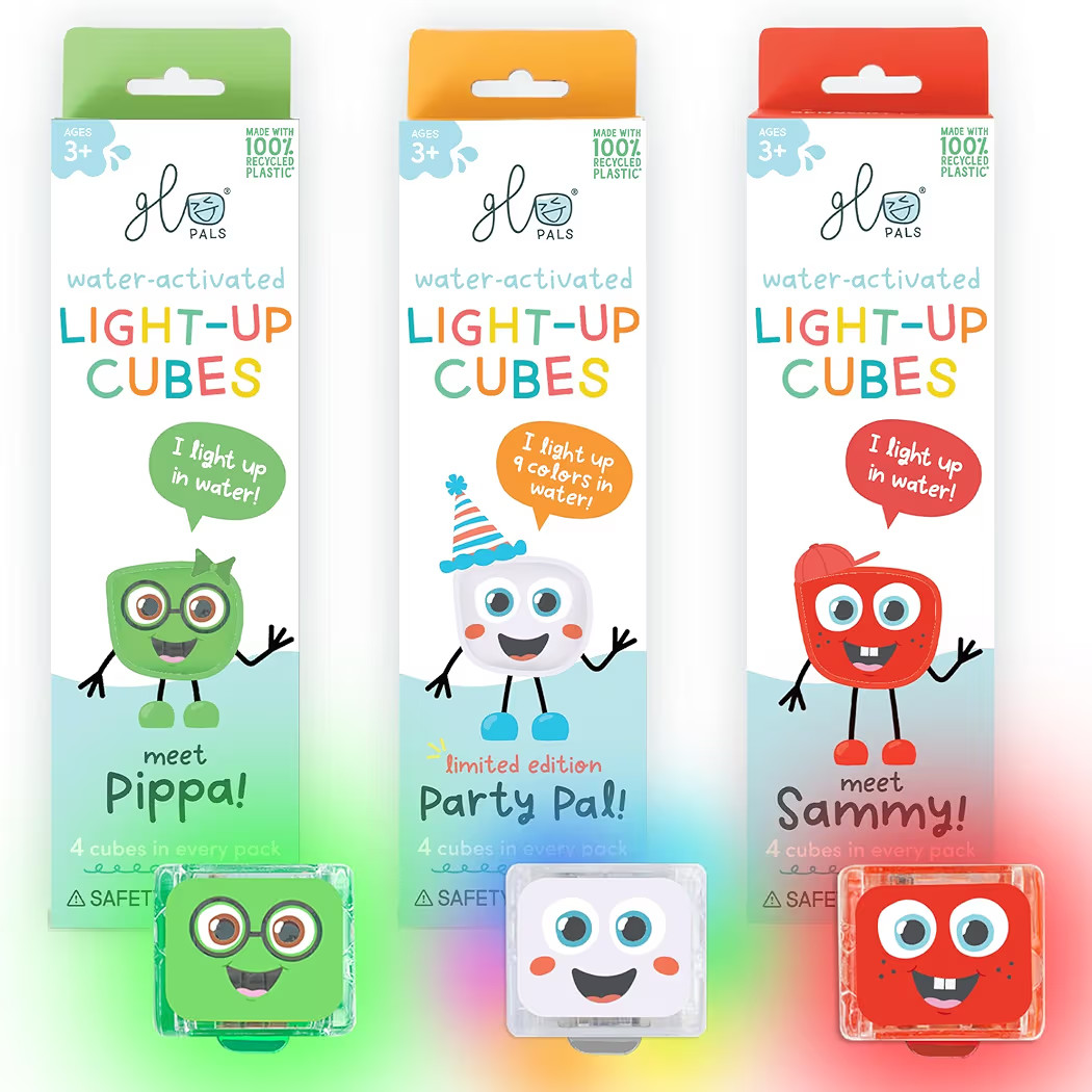 Glo Pals Water-Activated Light-Up Cubes Bundle for Sensory Play – 12 Pack (Holly Jolly) | Amazon (US)