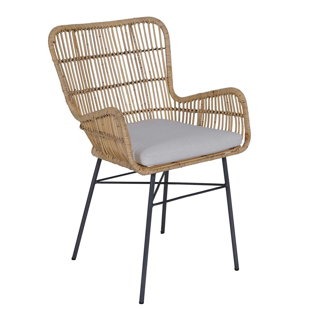 Rattan Armchair Gusti Made of Natural Rattan With Seat Cushion - Etsy Australia | Etsy (AU)