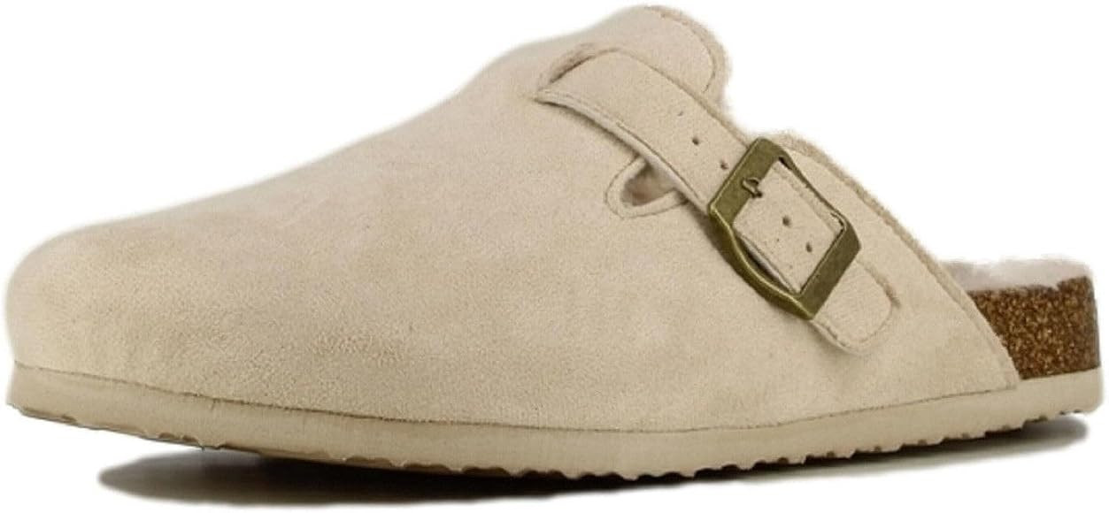 Les Arlesiennes Womens Fur Lined Clogs Fashion Soft Comfort Casual Slip On Buckle House Shoes | Amazon (UK)