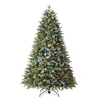 Holiday Living 7.5-ft Hayden Pine Pre-lit Artificial Christmas Tree with LED Lights | Lowe's