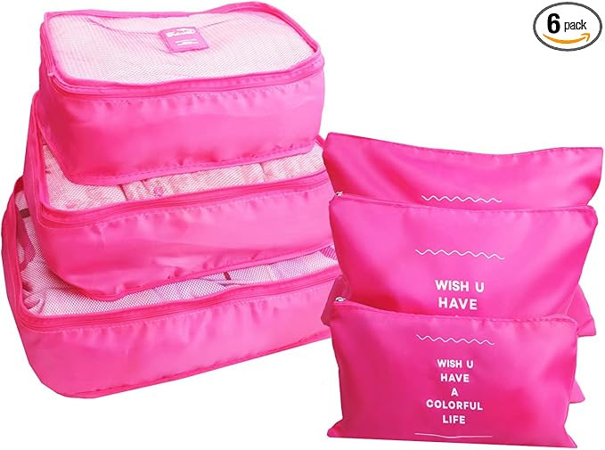 6 Set Packing Cubes Laundry Pouch, Travel Storage Bag Organizer Pouch, Luggage Packing Organizer ... | Amazon (US)