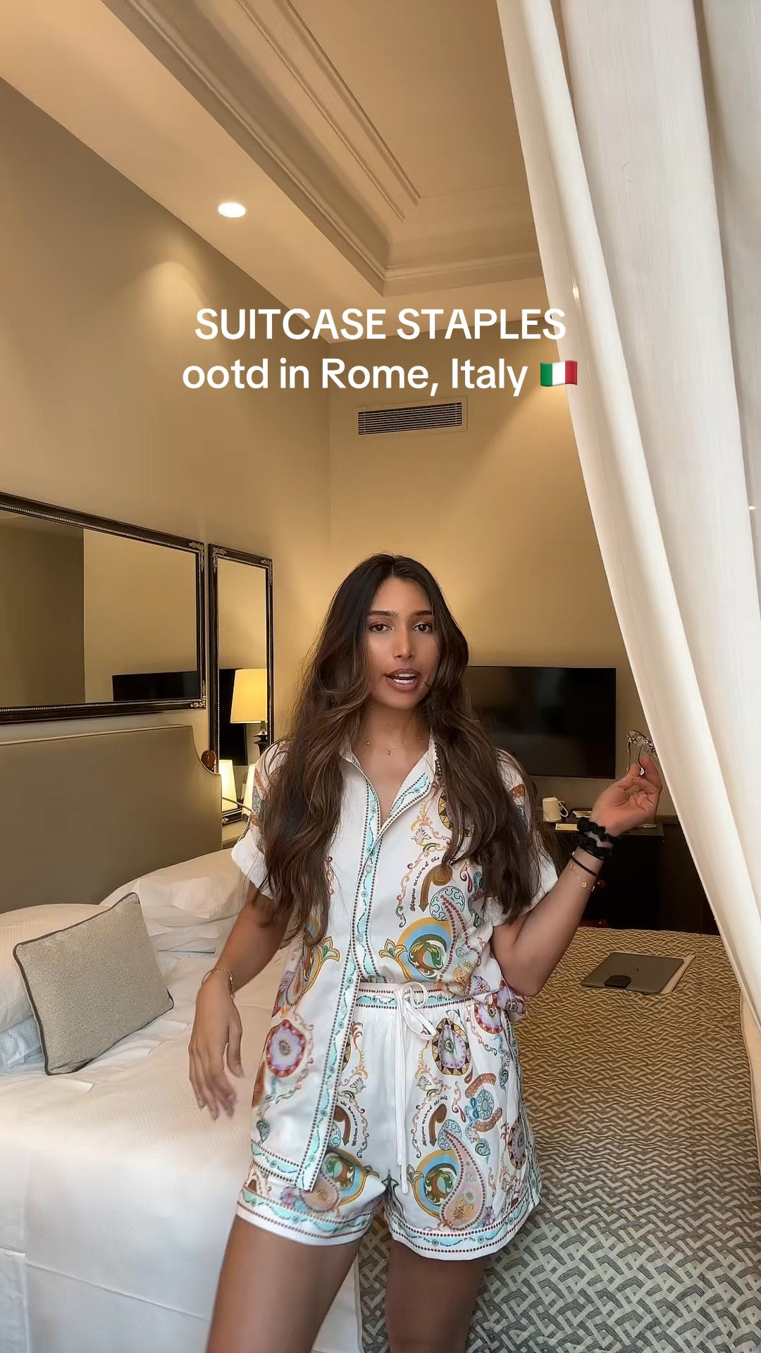 European summer outfit for day 1 in Rome, Italy! 🇮🇹🌞🍝

Printed set - @Commense 
Sunglasses - @gentlemonster 
Sneakers - Beckett Simonon 
Bag - @gedheleatherbali 

#traveloutfit #europeansummer #europetravel #italy #rome #OOTD #commense #balifashion #heatlesscurls #fashion #travelinspo

#LTKSeasonal #LTKTravel #LTKFindsUnder100