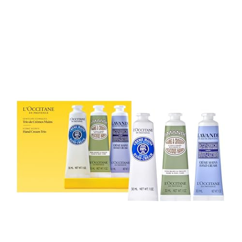 L’Occitane Hand Cream Classics 3-Piece Gift Set, Moisturizing Skincare Trio, Nourishing Creams for Dry Hands, Nails, and Cuticles, Travel-Sized, Vegan | Amazon (US)
