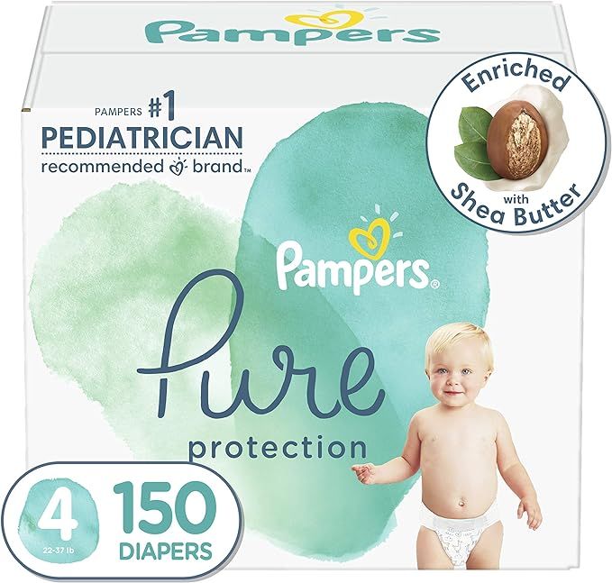 Diapers Size 4, 150 Count - Pampers Pure Protection Disposable Baby Diapers, Hypoallergenic and U... | Amazon (US)