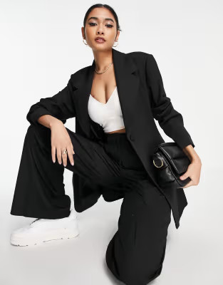 Selected Femme - Blazer de tailleur d'ensemble long - Noir | ASOS (Global)