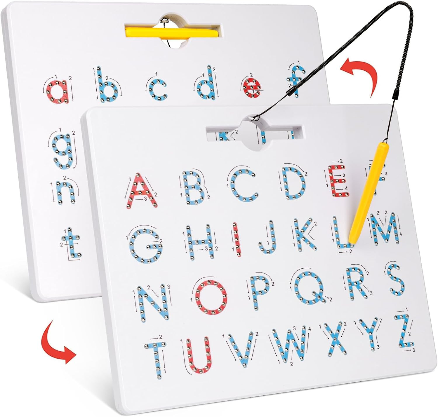 GAMENOTE Double Sided Magnetic Letter Board - 2 in 1 Alphabet Magnets Tracing Board for Toddlers ... | Amazon (US)