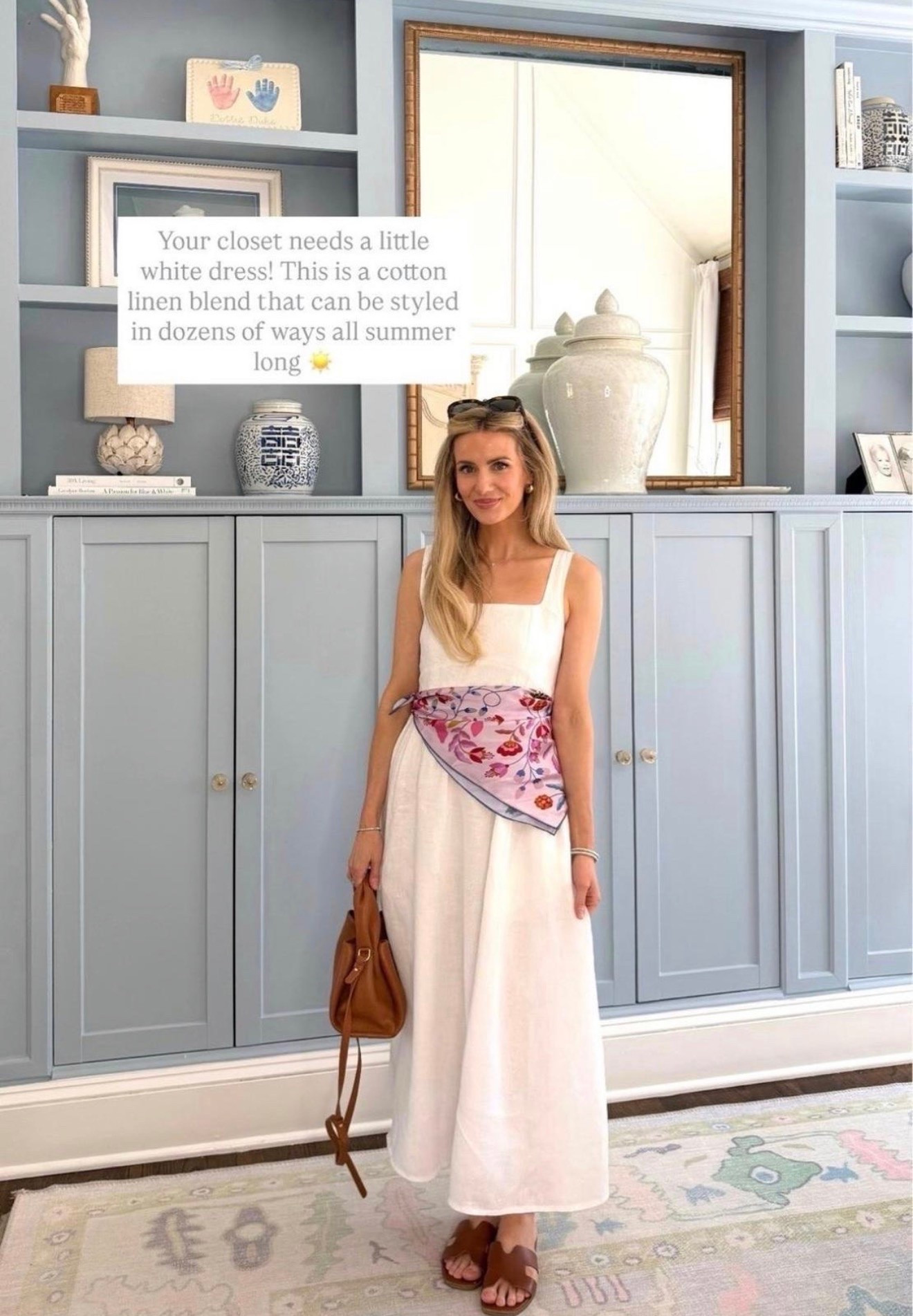 The most versatile dress can easily be brought into fall with a brown scarf and flats!

#LTKootd