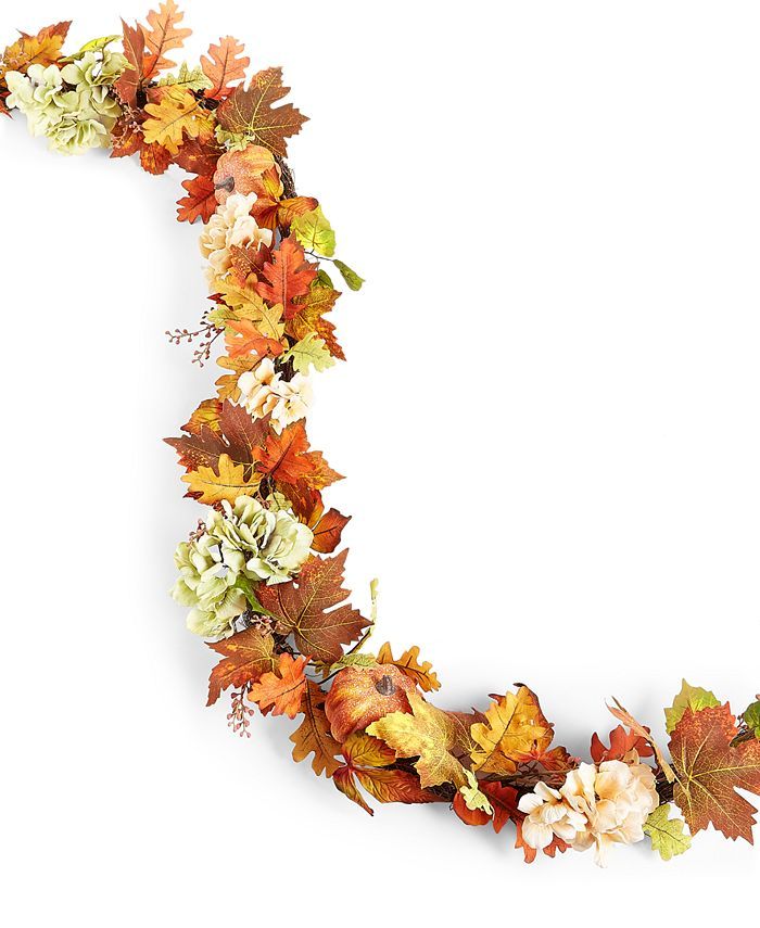 Martha Stewart Collection Pumpkin & Leaves Harvest Garland, Created for Macy's & Reviews - Artifi... | Macys (US)