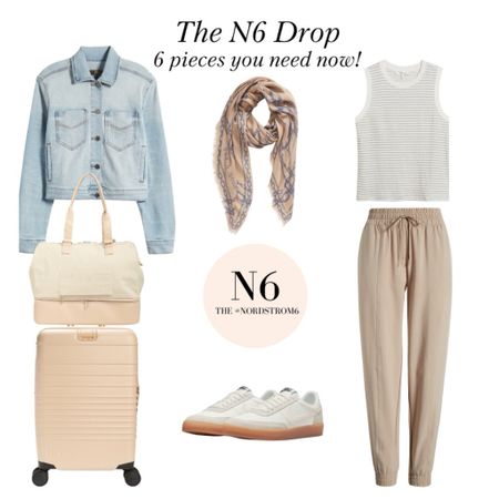 THE NORDSTROM 6 JUNE DROP and our pick for an ideal summer travel outfit 
1. Ultra Light Jacket
2. Tissue Scarf
3. Quality tee
4. Beis luggage 
5. Fashion Sneakers
6. Joggers

#LTKOver40 #LTKTravel