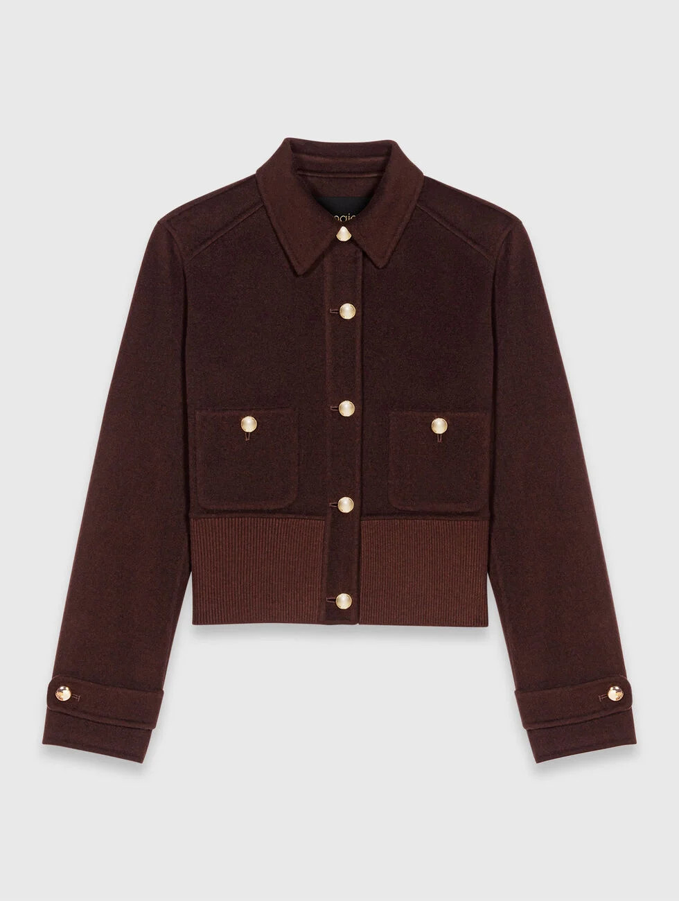 Short cropped coat Brown for Women | Maje | Maje US