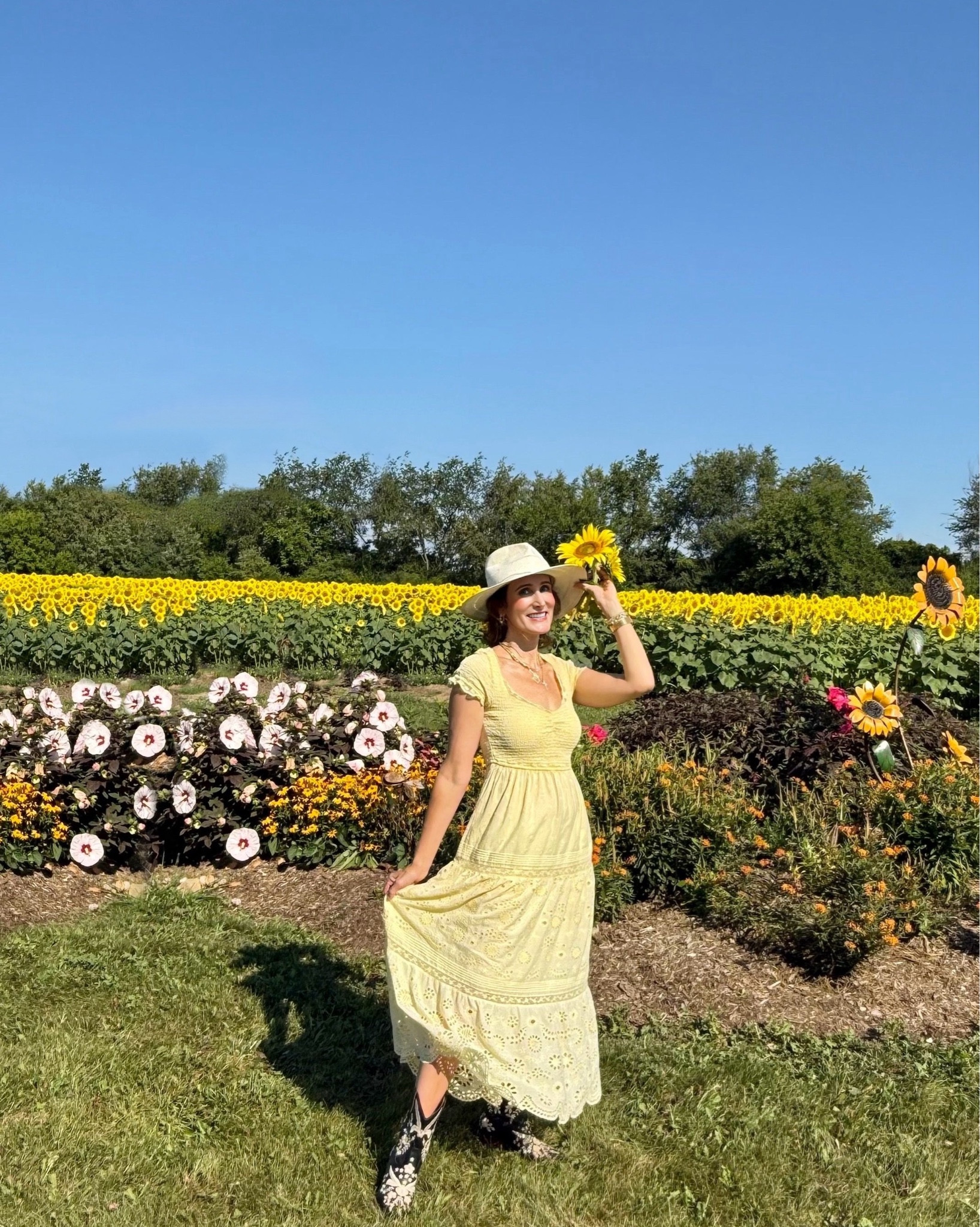 I’m obsessed with these boots - they are cutest girly floral cowboy boots! 