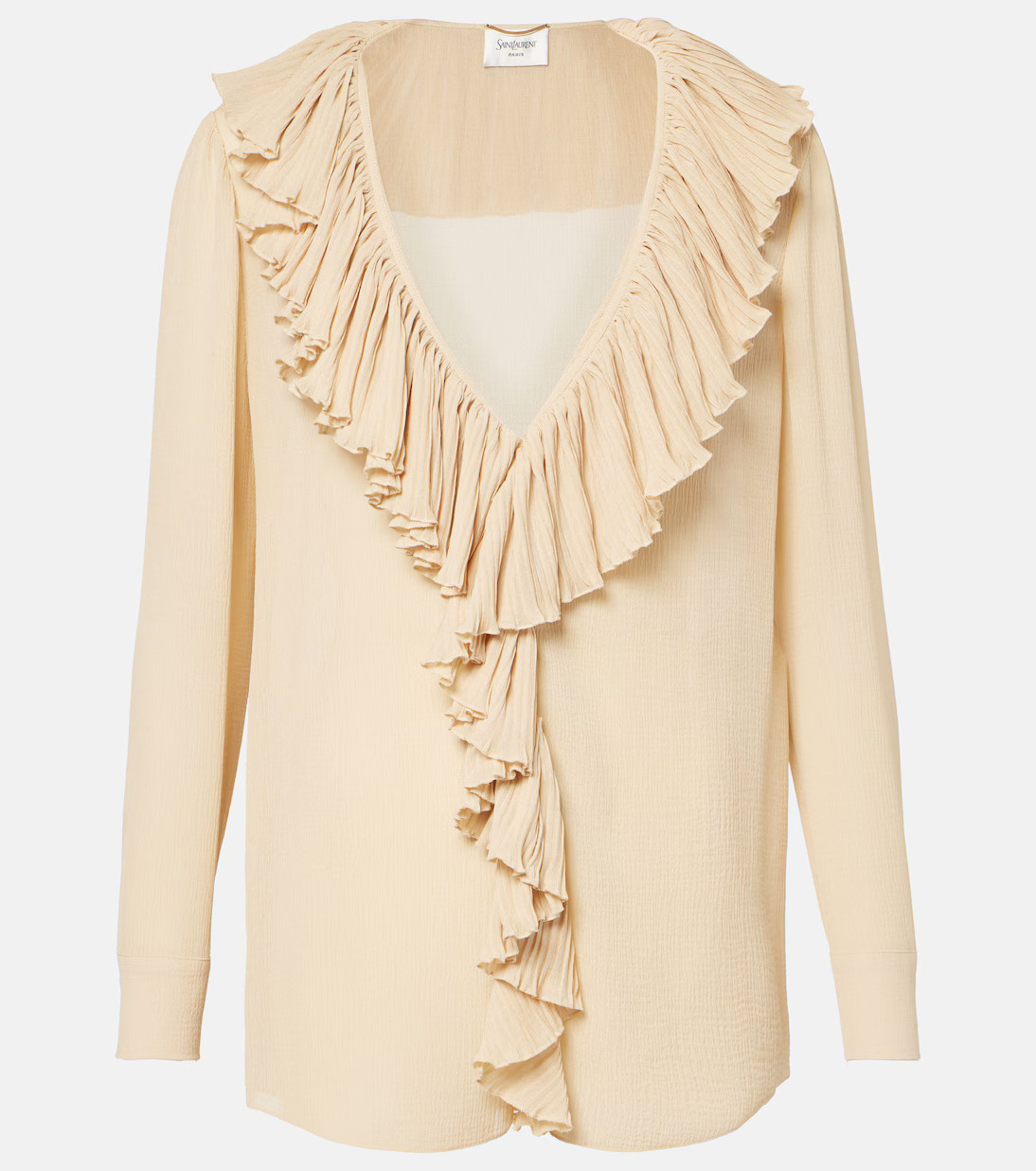 Ruffled silk crepon blouse | Mytheresa (US/CA)