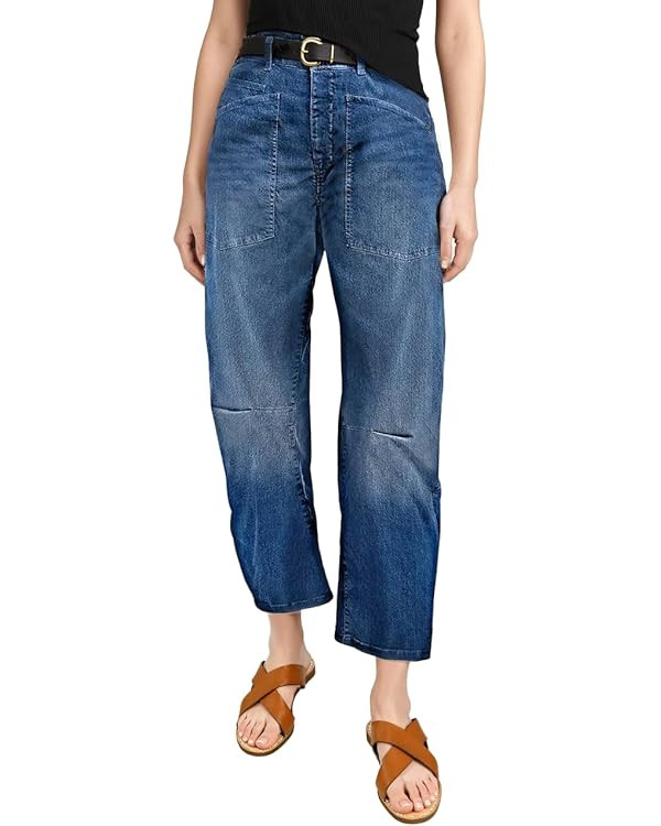 EVALESS Womens Baggy Barrel Jeans High Waisted Wide Leg Boyfriend Denim Ankle Pants | Amazon (US)