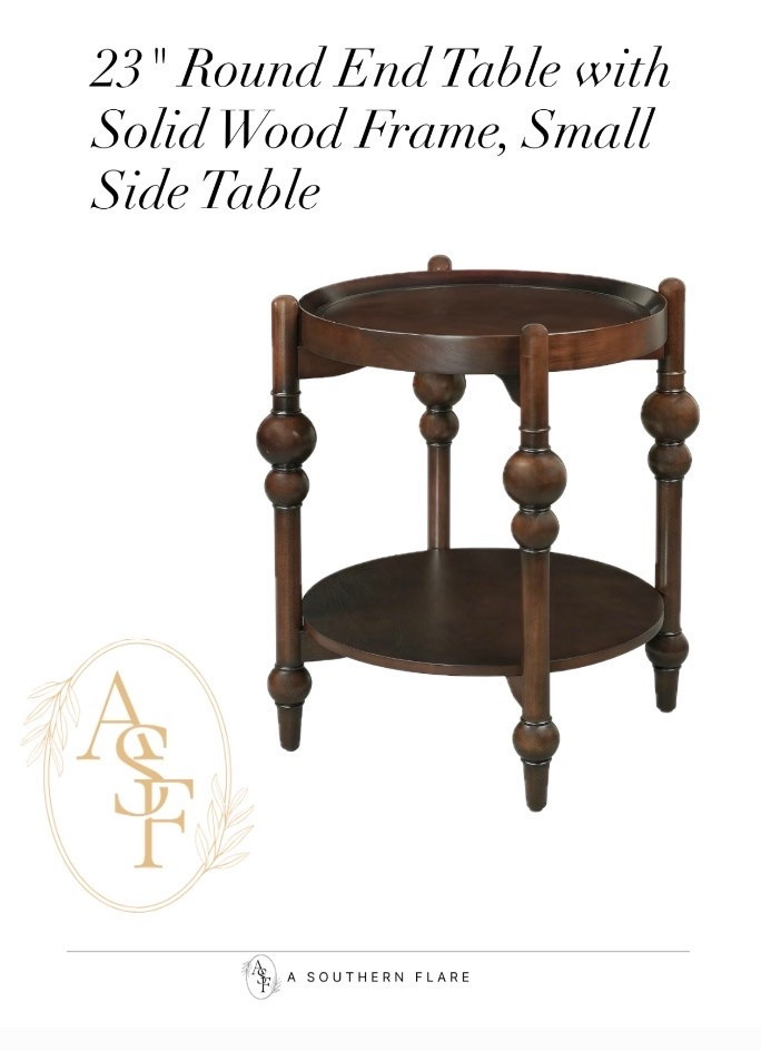 adorable round end table! Perfect for any space. #HomeDecor #SmallSpace/ Home Decor