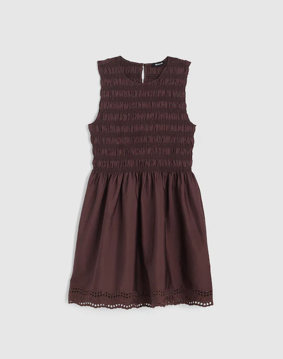 The Embroidered Melody Smocked Mini Dress | Madewell
