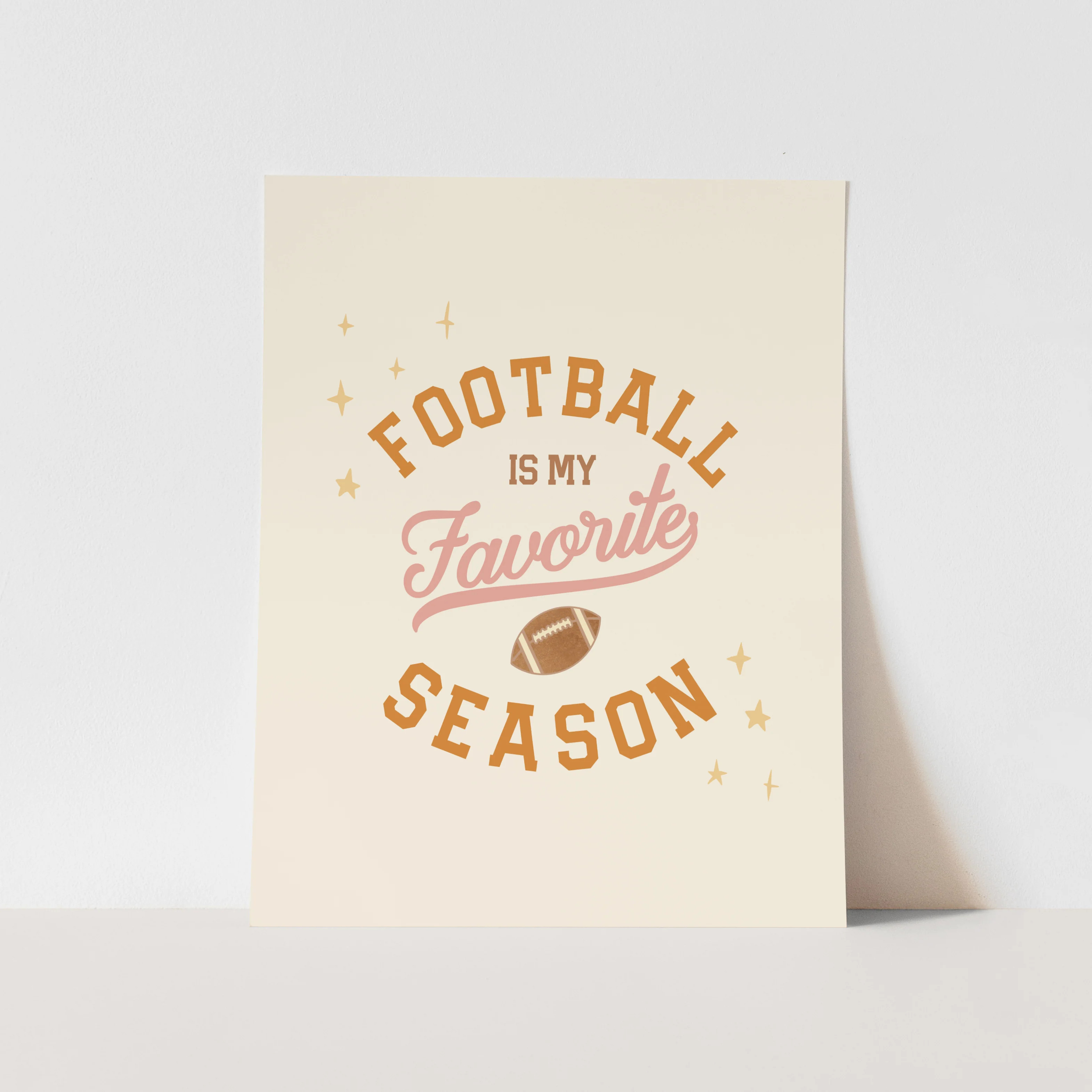 Art Print: {Pink & Orange} Football is My Favorite Season | Hunny Prints
