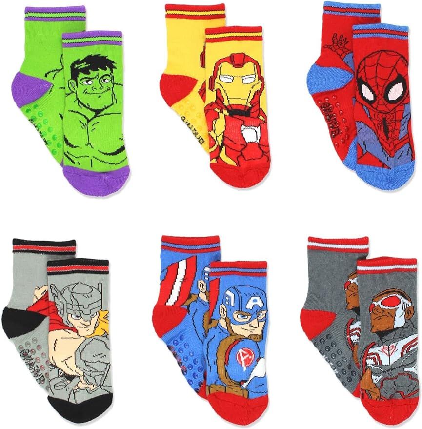 Super Hero Adventures Spider-Man Boys 6 pack Socks with Grippers (Baby/Toddler) | Amazon (US)