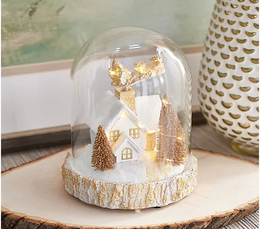 Home Reflections Animated Holiday Cloche with Timer - QVC.com | QVC