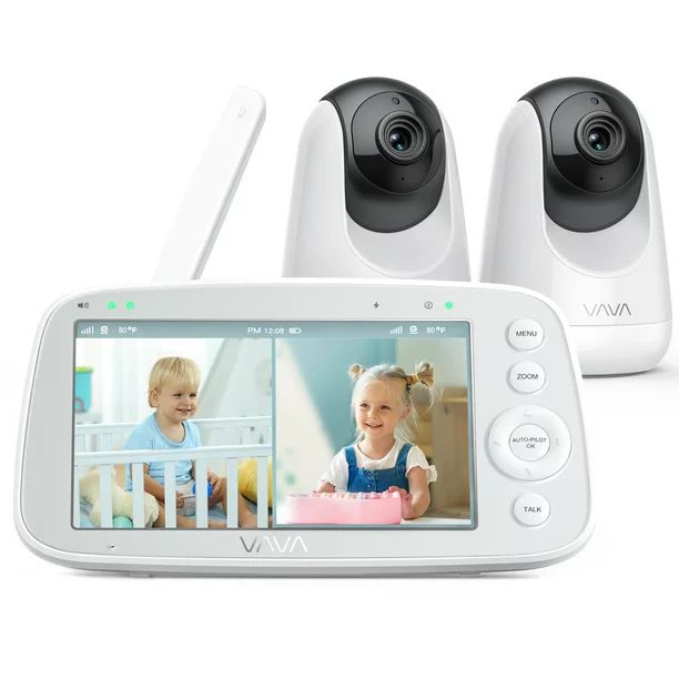 VAVA Baby Monitor Split View, 5" 720P Video Baby Monitor with 2 Pan Tilt Zoom Cameras, Infrared N... | Walmart (US)