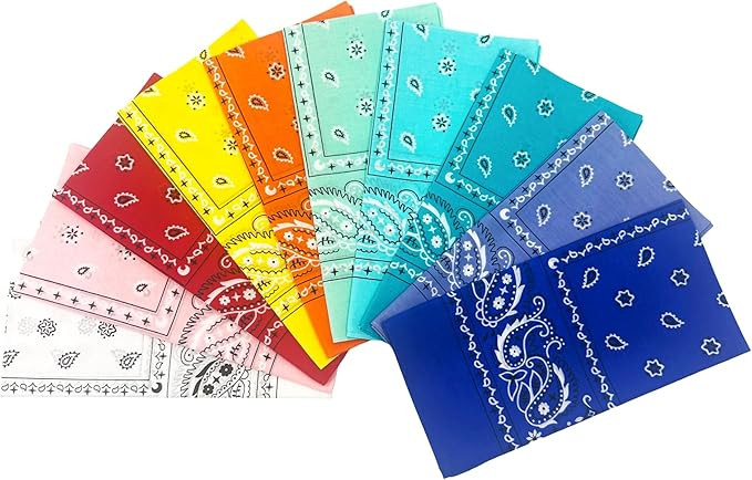 Vamqor 100% Cotton 10 Pack Fine Bandanas | Amazon (US)
