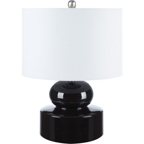 Lena Ceramic Table Lamp, Glossy Black | One Kings Lane