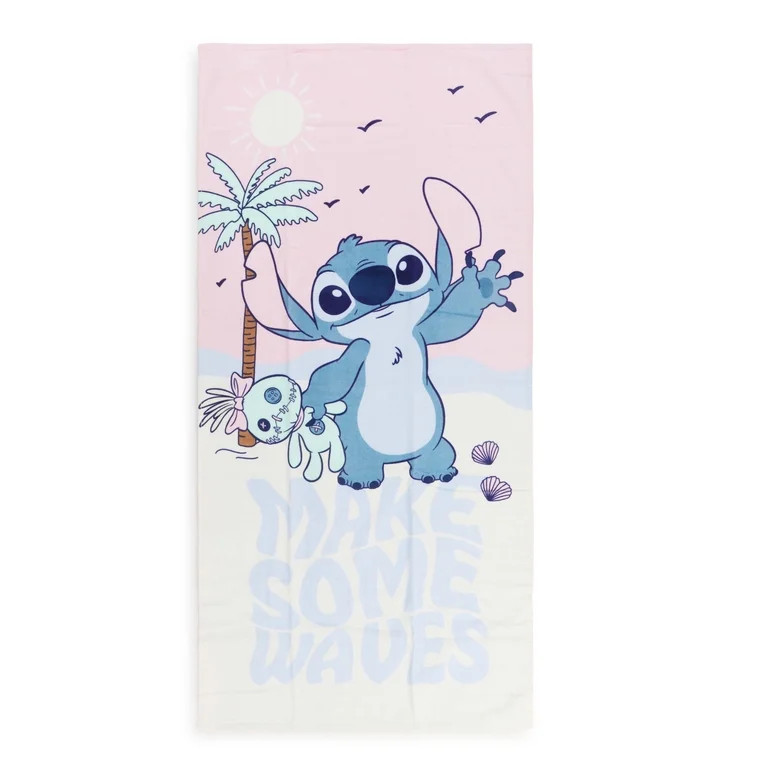 Lilo and Stitch Cute Waves Kids Beach Towel,  Cotton, Multicolor, Disney, 28" 58" | Walmart (US)