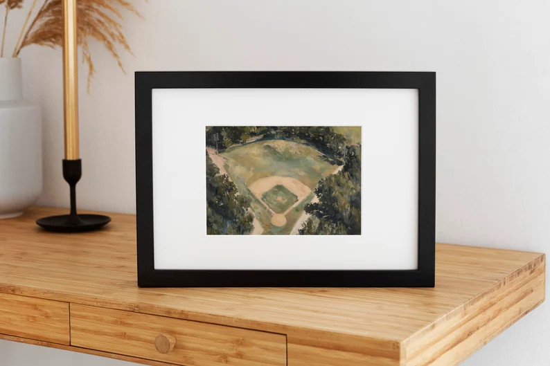 Baseball Field Vintage Art Oil Painting | Baseball Sports Lover Gift Idea | Baseball Diamond Room... | Etsy (US)