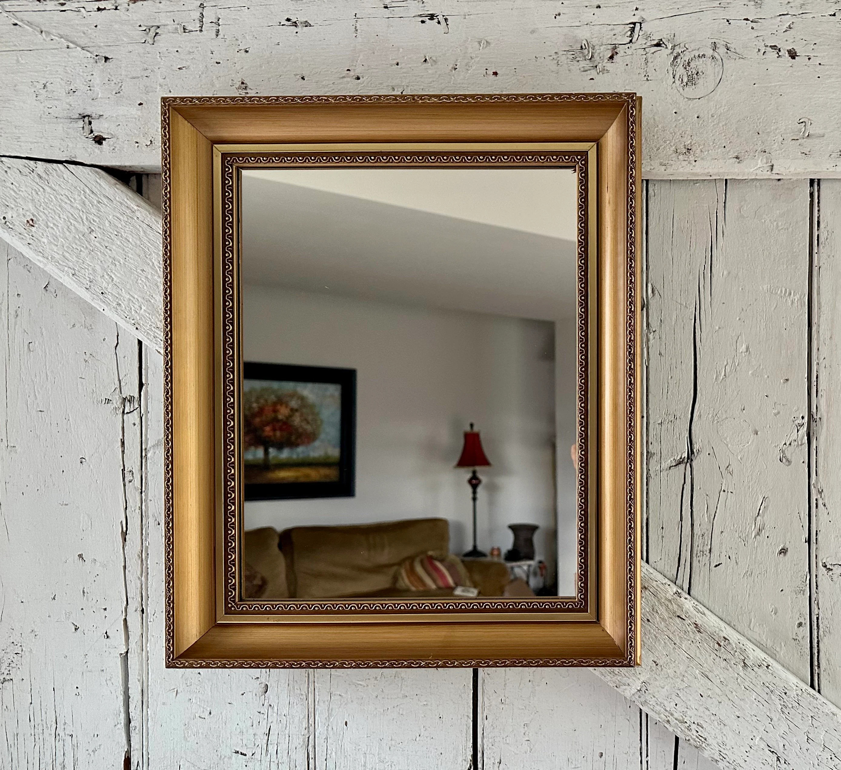Mirror Gold Ornate Wooden Gold Frame Mirror Wood Gold Vintage 17 X 15 Inch Mirror - Etsy | Etsy (US)