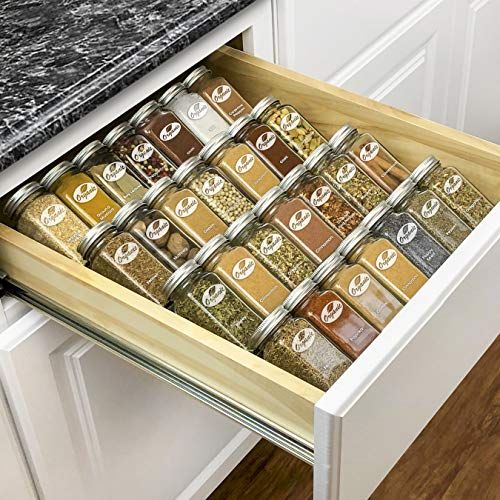 Lynk Professional Spice Rack Tray - Heavy Gauge Steel 4 Tier Drawer Organizer for Kitchen Cabinets,  | Amazon (US)