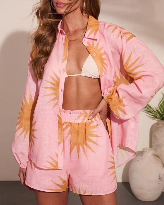 Sunny State Sunburst Button Down Linen Top

#LTKSeasonal #LTKootd #LTKSaleAlert